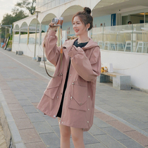 Pregnant women spring coat 2021 New Korean tide hot mom fashion loose trench coat small pregnant mother long sleeve top