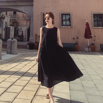 Maternity dress womens new fashion mom summer sleeveless sundress Korean version loose thin fashion fairy dress spring and summer