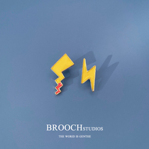 Lightning Pikachu Tail Brooch for Men and Women Cute Japanese Cartoon Couple Badge Accessories Pin Jewelry