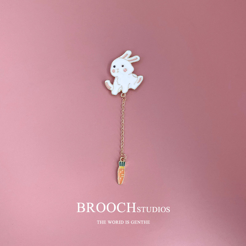 Rabbit Roperin Chain Chest Pin Cute Days Department Tonsen Ensemble Small Freshener Bag Decoration Accessories Anti-Walk Light Buckle