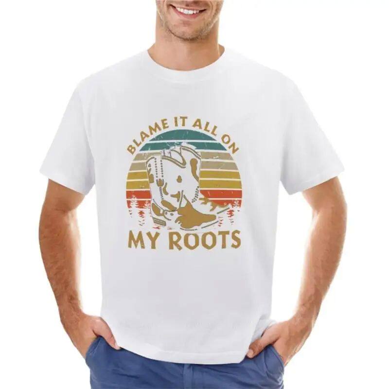 电竞t恤 cotton men t-shirt blame it all on my old roots t-shirt t sh