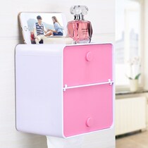  Tissue box Large capacity toilet rack Multi-function storage double-layer creative toilet toilet paper bathroom waterproof