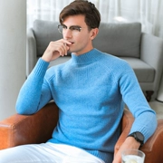 Kaiser Caesar Men Slim mùa thu và mùa đông dày với áo len cashmere màu trơn - Áo len Cashmere