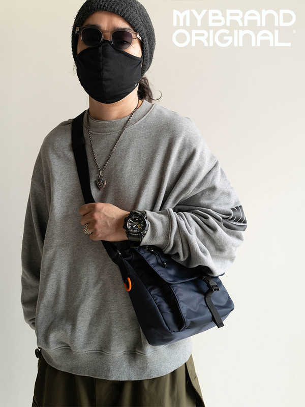 Mybrandoriginal Fashionable and Simple Multi-Pocket Crossbody Bag Men's Textured Commuter Bag 5L M23-9