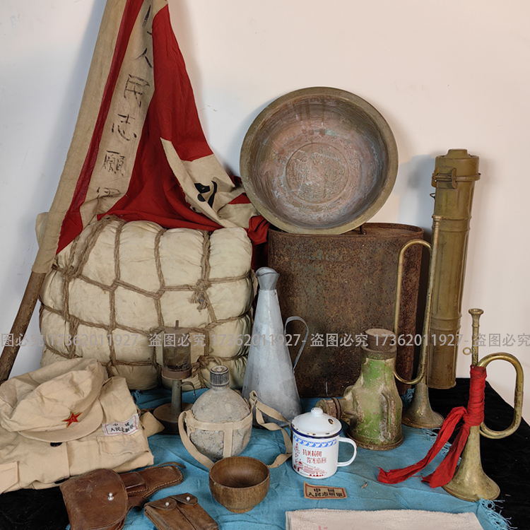 1960S Red Cultural Heritage Old Item: Anti-Imperialist War Commemorative Copper Basin, 0kg Top Gasoline Can Display Piece