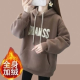 Осенняя демисезонная футболка, утепленная толстовка с капюшоном, длина миди, городской стиль