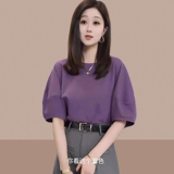 Хлопковая футболка с коротким рукавом, летний фонарь, по фигуре