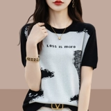 Летняя трикотажная футболка, европейский стиль, в западном стиле, свободный крой