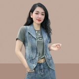 Летний джинсовый жилет, майка топ, небольшая куртка, подходит для подростков