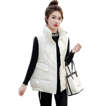 2024 Autumn and Winter New Womens Down Cotton Vest Vest Waistcoat with Warm Vest for Womens Large Size Outerwear