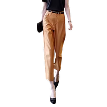 2024 Summer Thin Fashion High Waist Cigarette Pants Harem Pants Womens Versatile Slim Sickle Pants Straight Leg Eighty-nine Points Pants