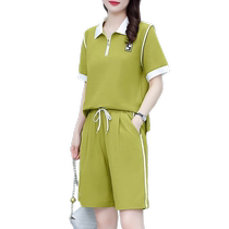 Casual sportswear suit for women 2024 summer new style fashionable and age-reducing short-sleeved shorts two-piece set