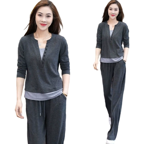 Осенняя толстовка, комплект, спортивный костюм для отдыха, в западном стиле