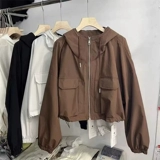 Толстовка с капюшоном, осенняя короткая куртка, подходит для подростков