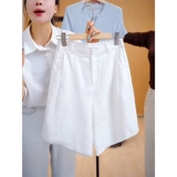 Летние штаны, шорты для отдыха, высокая талия, А-силуэт