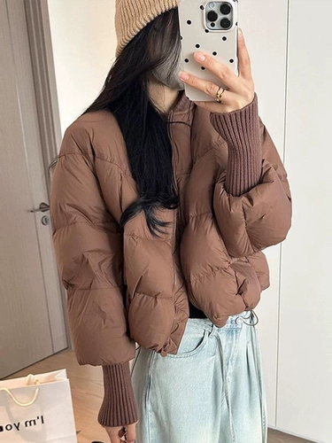 Белый зимний пуховик, бейсбольная куртка для отдыха, 2025 года, оверсайз