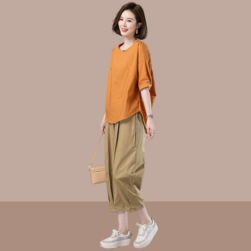 Летний комплект для матери, оверсайз, большой размер