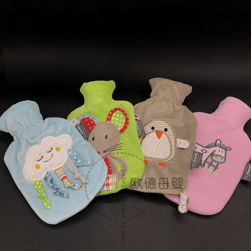 German import fashy children adult warm water bag water injection hot water bag explosion-proof plush cloth cute cartoon warm palace