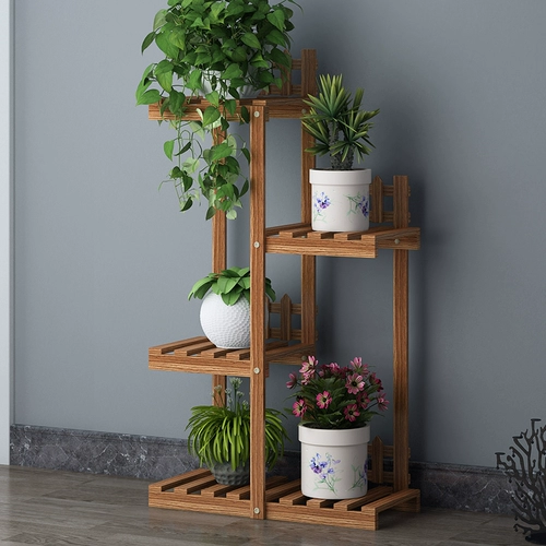 Цветочная стойка твердая древесина анти -коррозионная комната провинция Пространство наружные балконы растения устанавливают материалы