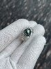 Blue and green rose style, round 9.83mm colorful Tahitian malachite green ring, heavy industry s925 cultivated diamond