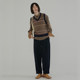 ສ່ວນສອງຕອນ Retro Versatile Smoke Grey Navy Brushed TR Small Feet Carrot Suit Pants