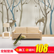 Shenzhen Custom Mural Nordic Style Bedroom Living Room TV Backwall Wallpaper Custom Mural