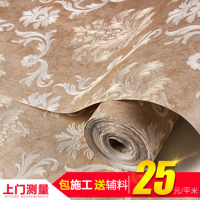 Shenzhen wallpaper European-style large flower living room bedroom study TV background wall finely pressed embossed wallpaper