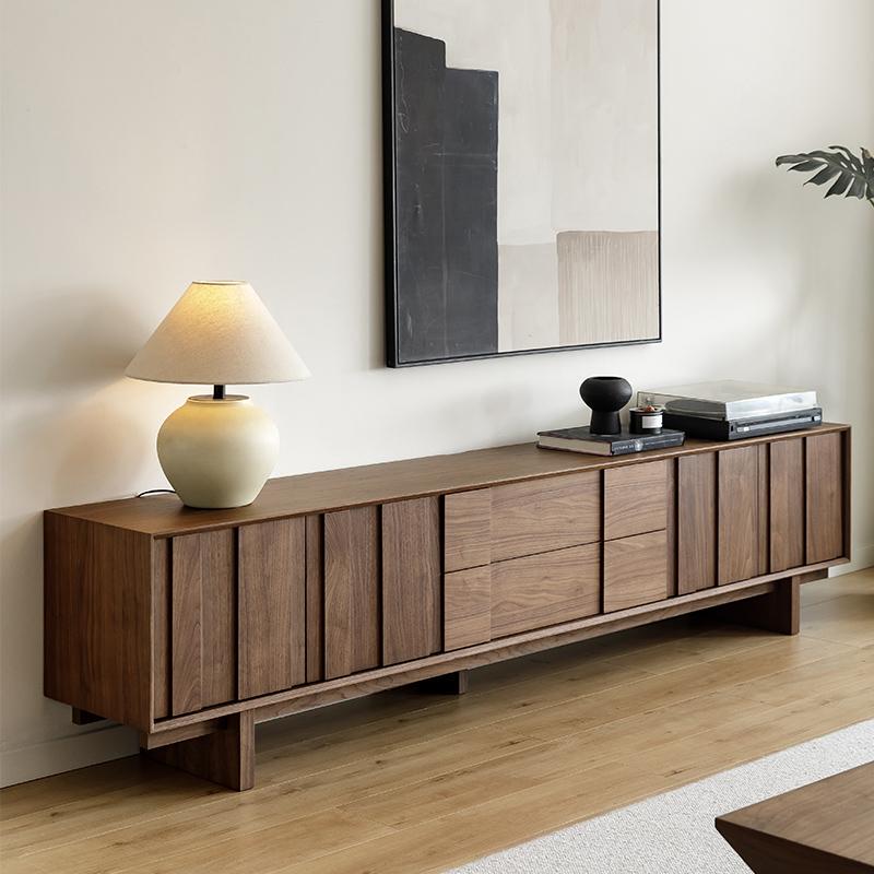 Retro Tv Cabinet in Wabi-Sabi Style, Made of Solid Black Walnut Wood, Mid-Century High-Legged Floor Cabinet, French-Style Tall Storage Cabinet Retro Tv Cabinet in Wabi-Sabi Style, Made of Solid Black Walnut Wood, Mid-Century High-Legged Floor Cabinet, French-Style Tall Storage Cabinet