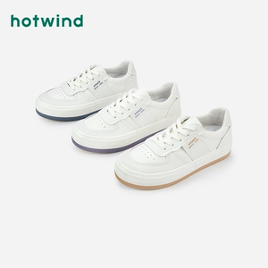 热风女2022新款低帮休闲小白鞋