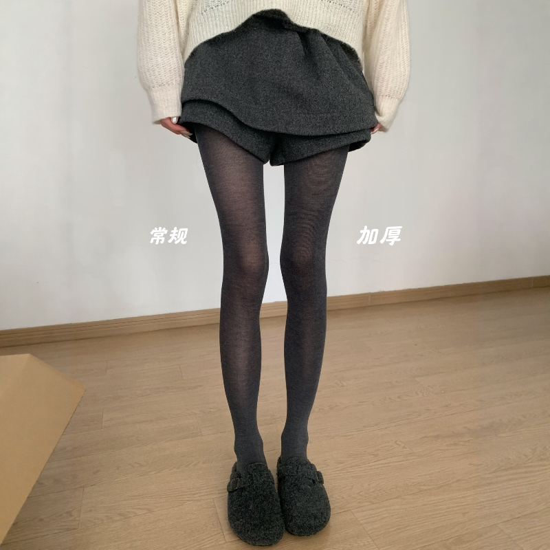 Slightly Sheer Vs. Fleece-Lined ~ Super Slimming Ash Gray Pantyhose! Autumn and Winter Vintage Miu Combed Cotton High-End Elegant Leggings Slightly Sheer Vs. Fleece-Lined ~ Super Slimming Ash Gray Pantyhose! Autumn and Winter Vintage Miu Combed Cotton High-End Elegant Leggings