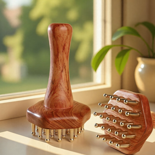 Медная массажная кисточка для латунного меридиан