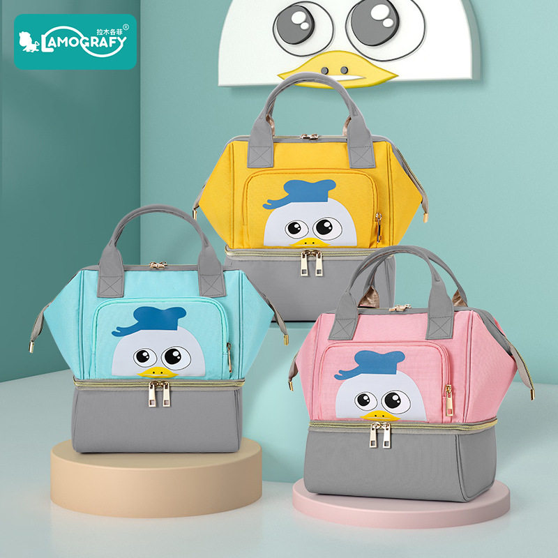 2022 new multifunctional mommy bag double breast milk bottle insulated refreshing package milk bag with large capacity anti-splash water