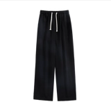 Мужские черные штаны, трендовые универсальные повседневные брюки, свободный прямой крой, изысканный стиль