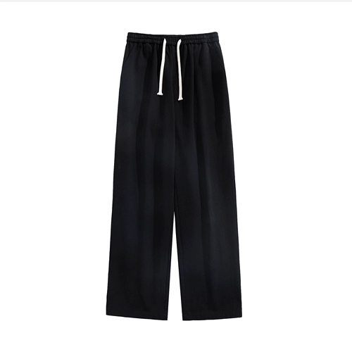 Мужские черные штаны, трендовые универсальные повседневные брюки, свободный прямой крой, изысканный стиль