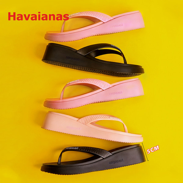 Havaianas Нескользящие тапочки на танкетке на платформе, сланцы, увеличивают рост на 5 см, с перемычкой между пальцами