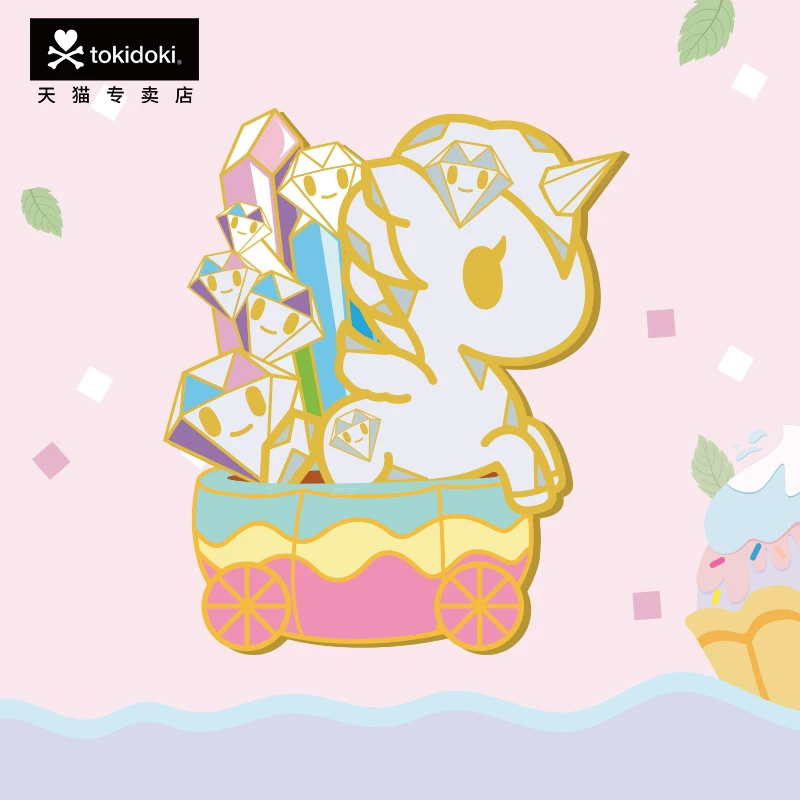 Металлический значок Tokidoki Unico Beast Sweet Party, 46–48 мм, слепой бокс