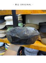 Sandwich ORIGINAL2021 autumn winter retro PU leather painters hat women ins Han version anise cap Inron pumpkin cap
