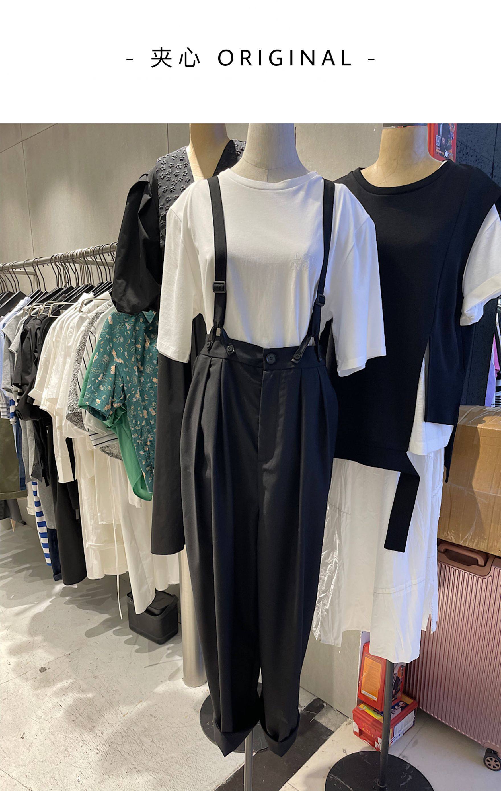 YBS 2022 spring summer new retro removable holding baby bag Western dress pants female Korean version loose with high waist pituitary pants