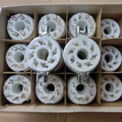 The military silver-plated eight-pin tube socket with a pressure ring is suitable for electronic tube sockets such as 6N, 8P, 6N, 9P, 6P, 3P, etc