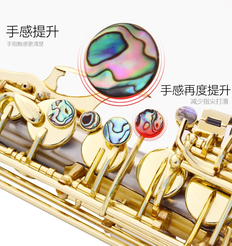 Công nghệ Đài Loan Xuân Nhạc cụ e-phẳng Alto Saxophone Anode Brushed Process White Copper Saxophone - Nhạc cụ phương Tây