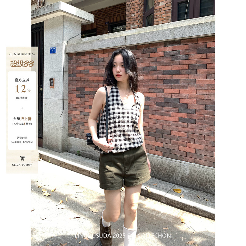 Zero Degree Soda Heavy-Duty Cotton Crisp Washed Vintage Mid-Waist Large Pocket Cargo Shorts for Women Summer Casual Pants Zero Degree Soda Heavy-Duty Cotton Crisp Washed Vintage Mid-Waist Large Pocket Cargo Shorts for Women Summer Casual Pants