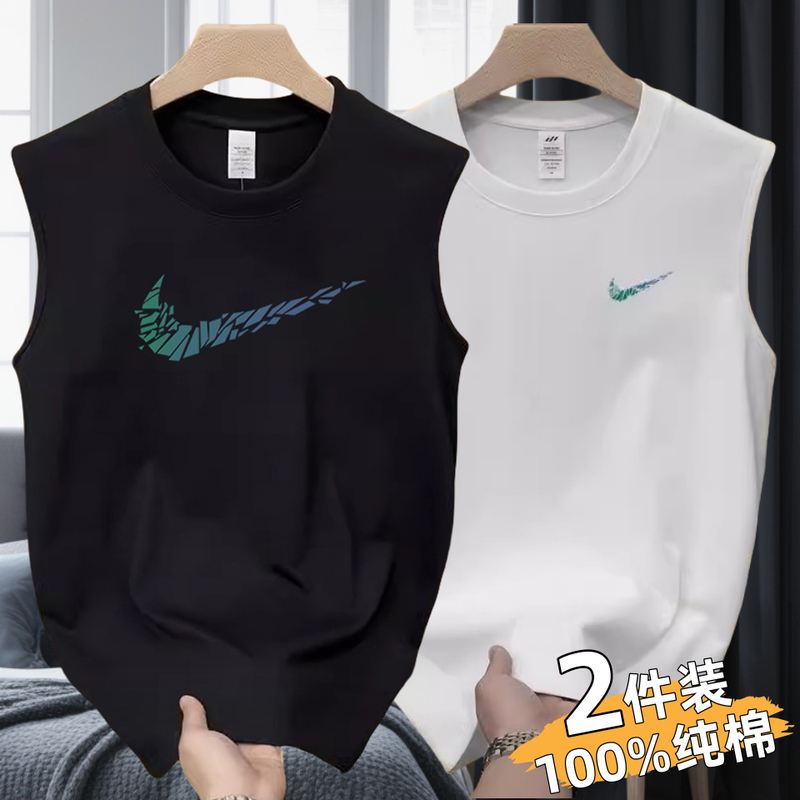Outlet 100% Pure Cotton Sleeveless Vest T-Shirt for Men 2026 New Summer Casual Sports Running Short-Sleeved Outlet 100% Pure Cotton Sleeveless Vest T-Shirt for Men 2026 New Summer Casual Sports Running Short-Sleeved