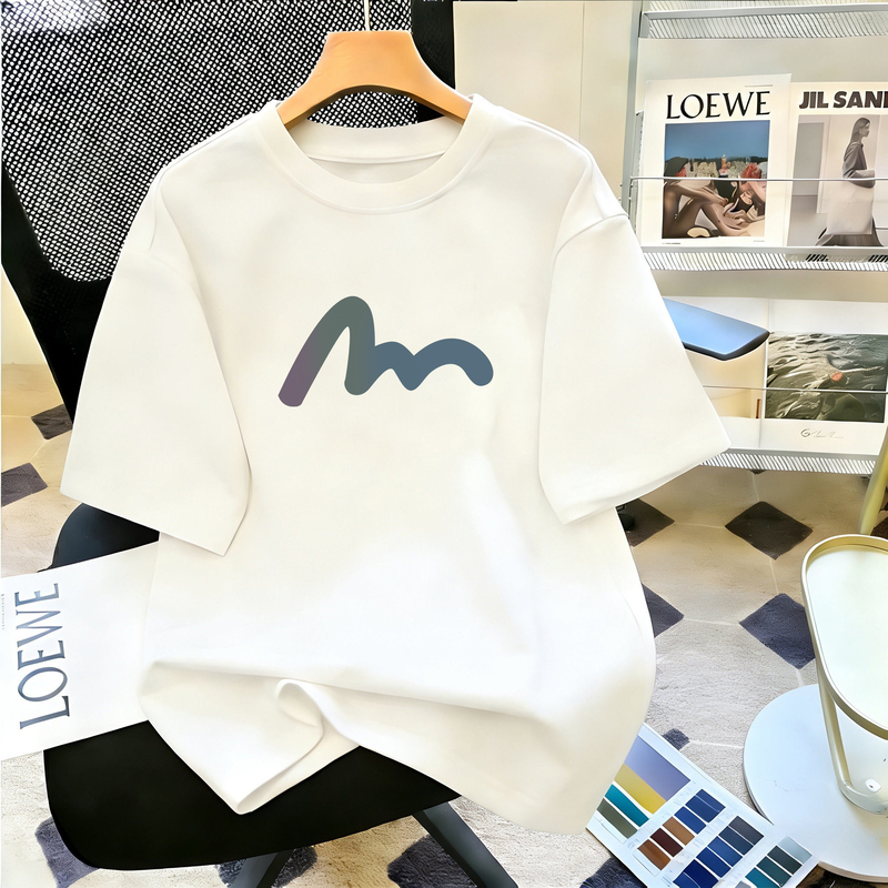 Outlet 100% Pure Cotton Short-Sleeved T-Shirt for Men and Women, New Summer Style, Loose Casual Sports Trendy Brand Half-Sleeve Top Outlet 100% Pure Cotton Short-Sleeved T-Shirt for Men and Women, New Summer Style, Loose Casual Sports Trendy Brand Half-Sleeve Top