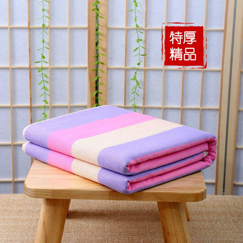 Flying Goose Beach Terthick Pure Cotton Old Coarse Cloth Three-piece Bed Set Single Piece Whole Cotton Thickened Encrypted Cool Mat Single Double