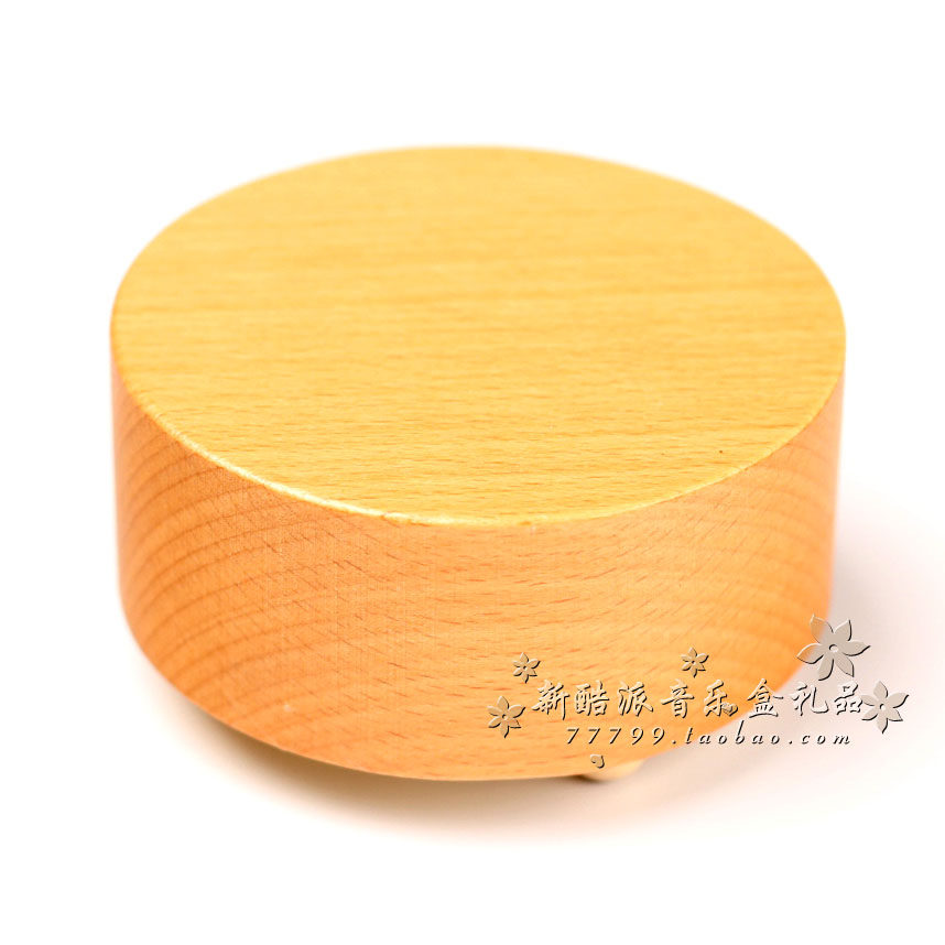 Lettering Solid wood music box Music box Beech clockwork round men and women birthday Children Valentine's Day creative gifts