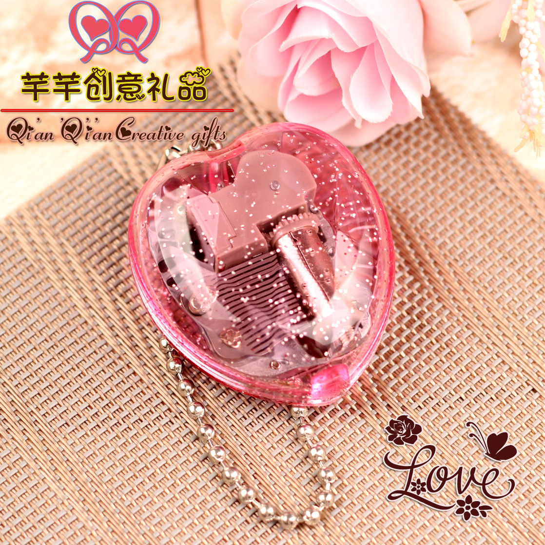 Music box Eight-tone box mini-heart keybutton boys and girls birthday love children Christmas Valentine's Day creative gift