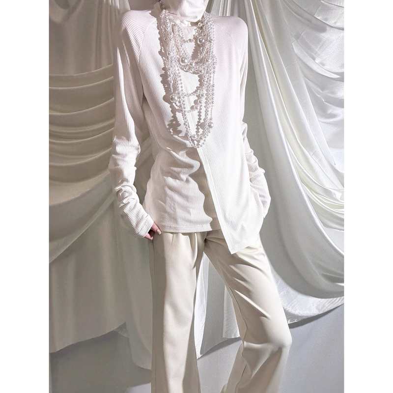 Aont Autumn and Winter New Slim-Fit High-Neck Knitwear with a High-End Feel, Versatile Base Layer, Stand-Up Collar Sweater for Women