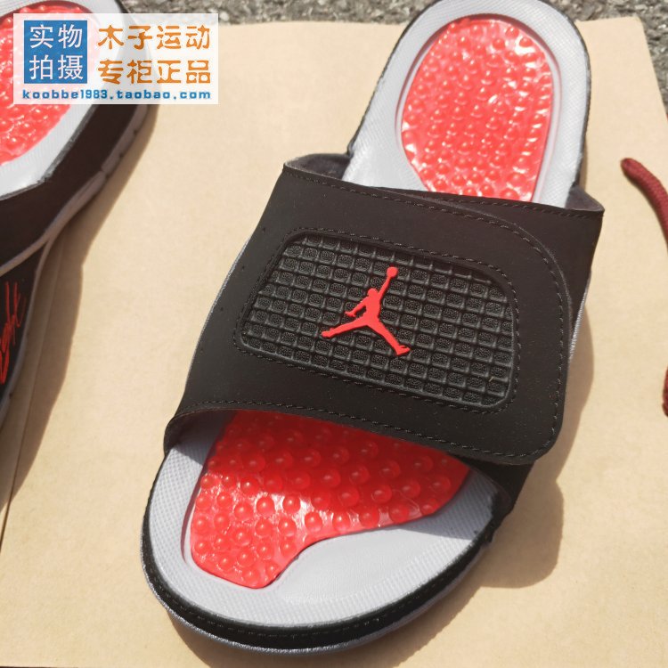 NIKE AIR JORDAN HYDRO IV AJ4 đen đỏ Joe 4 dép thể thao 532225-006 - Dép thể thao dép mickey
