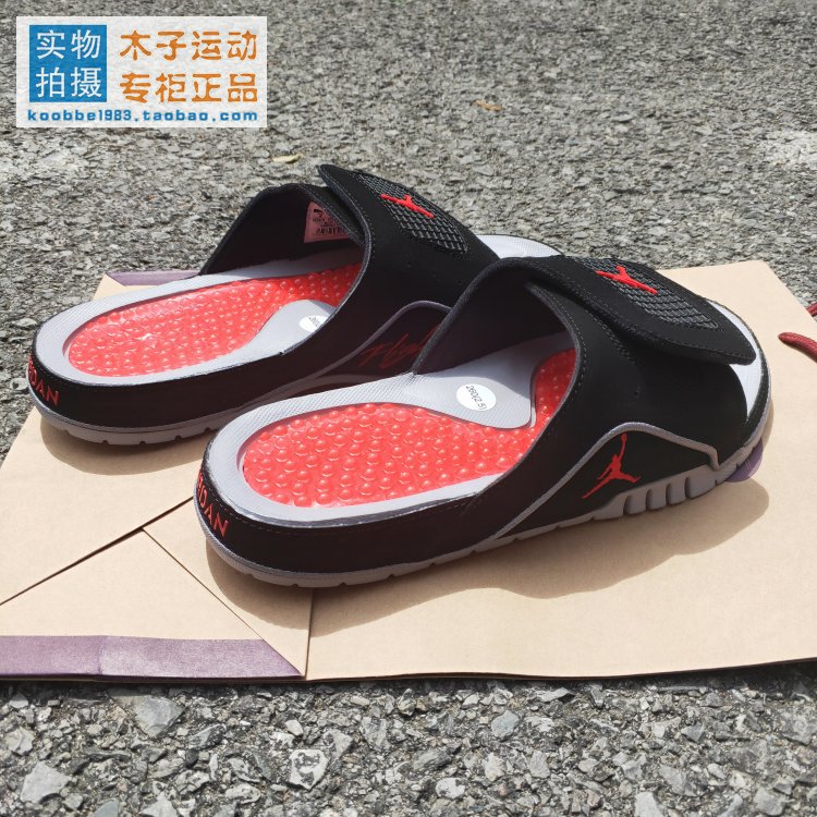 NIKE AIR JORDAN HYDRO IV AJ4 đen đỏ Joe 4 dép thể thao 532225-006 - Dép thể thao dép mickey