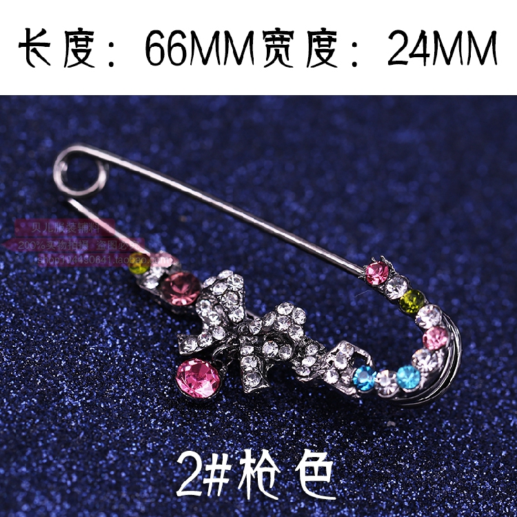 Khăn quàng cổ Nhật Bản và Hàn Quốc Pin thời trang Hoa Trâm chấm bi Trâm Màu rhinestone Trang trí cổ áo 65mm - Trâm cài phụ kiện cài áo sơ mi nữ